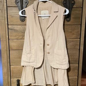 Beige Brand New Anthropologie Vest
